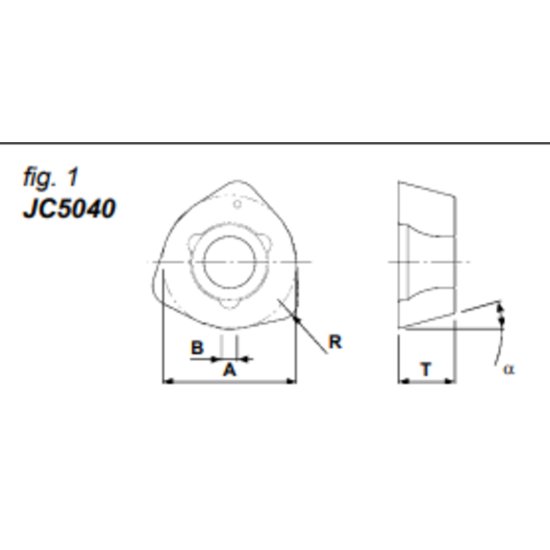 Picture of Dijet WDHW080520ZTR JC5040 Milling Insert Trigon 0.079 Corner Radius Carbide PVD Special